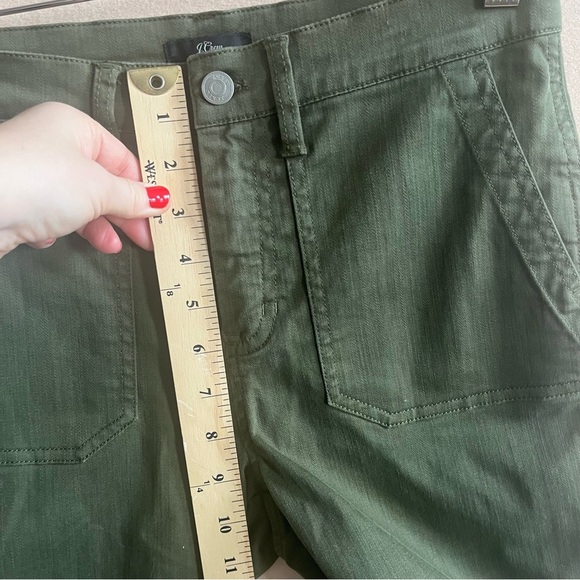 JCrew Vintage Straight Leg Cargo Pant Slub Sateen size 26 Green - Picture 14 of 15